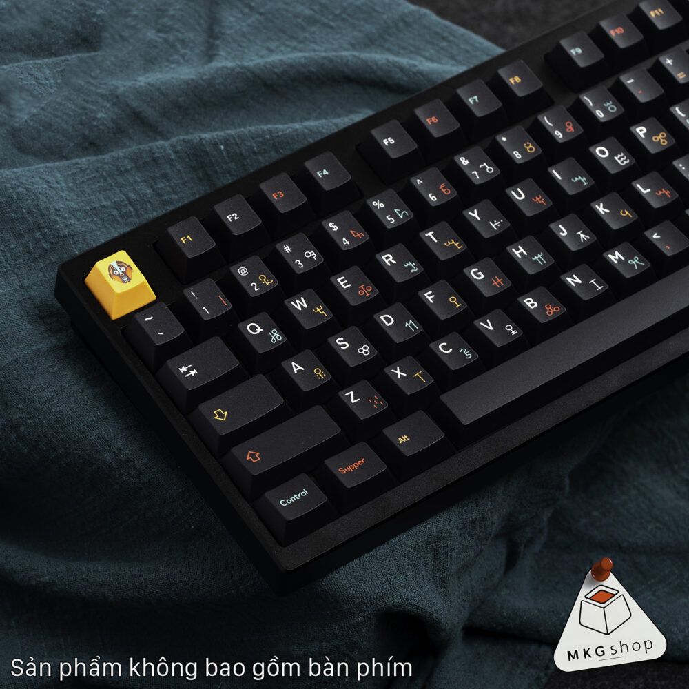Keycap Africa thổ dân - PBT dyesub - Cherry profile - Font màu sắc đẹp song ngữ nút bàn phím cơ