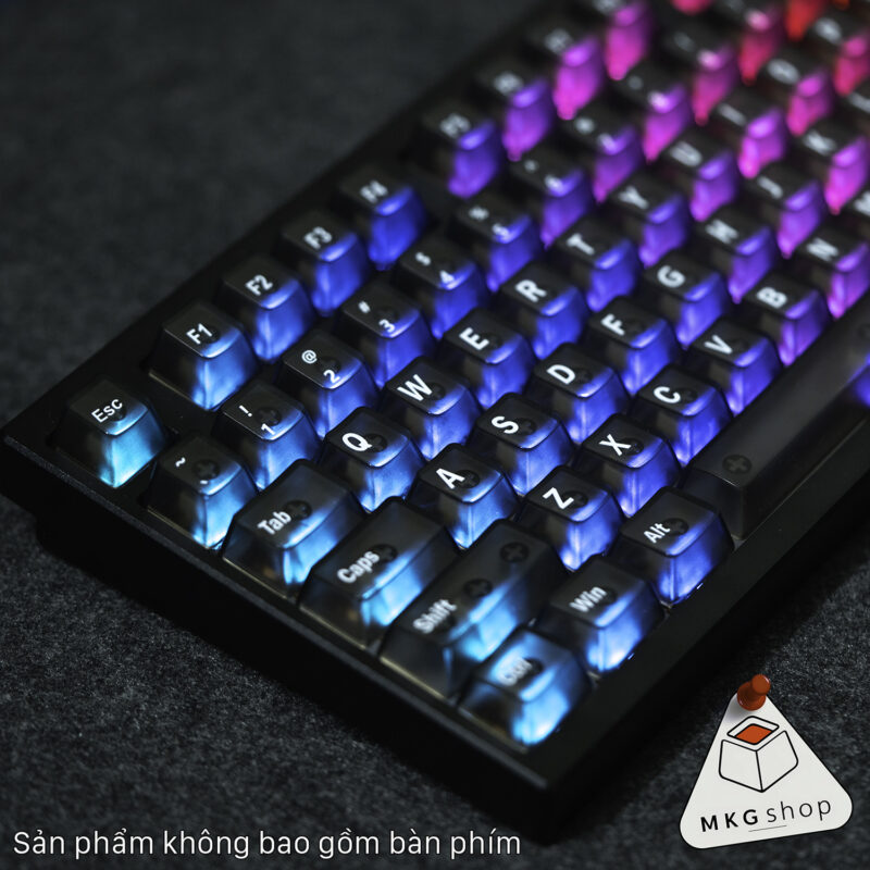 Keycap trong suốt đen mờ - nhựa PBT in UV 130 nút bàn phím cơ rẻ đẹp xuyên led RGB - Ảnh 6