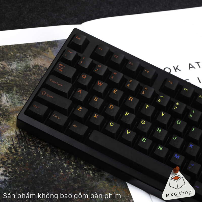 Keycap Rainbow Font - ABS in UV - Cherry profile