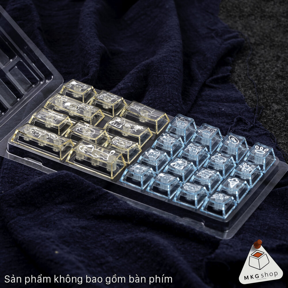 Keycap modifier Mèo clear - PC in UV