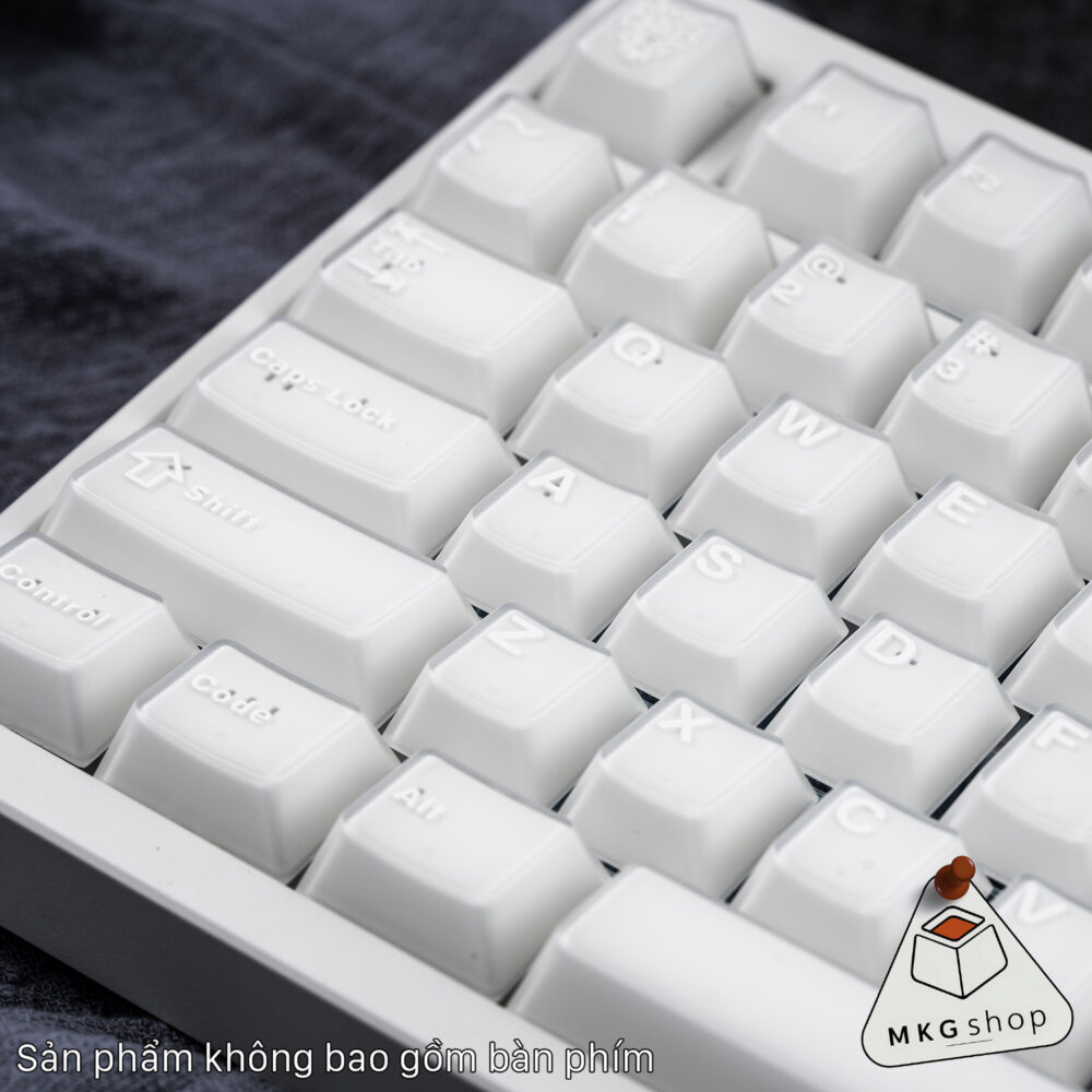Keycap WOW - Trắng chữ trắng - Cherry profile