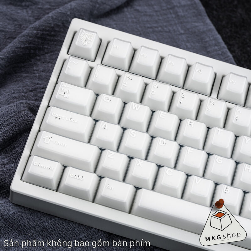 Keycap WOW - Trắng chữ trắng - Cherry profile - Ảnh 3