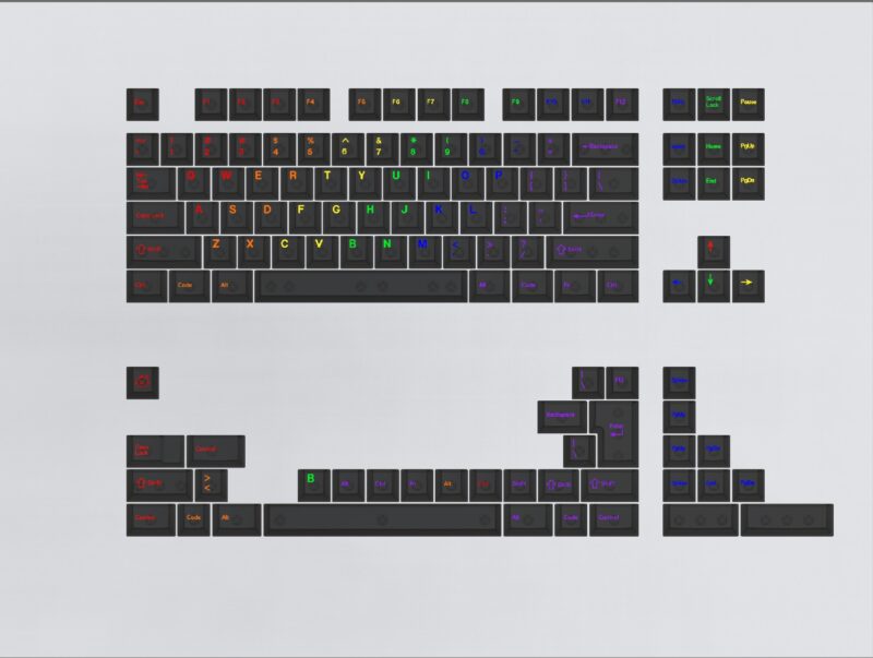 Keycap Rainbow Font - ABS in UV - Cherry profile - Ảnh 2