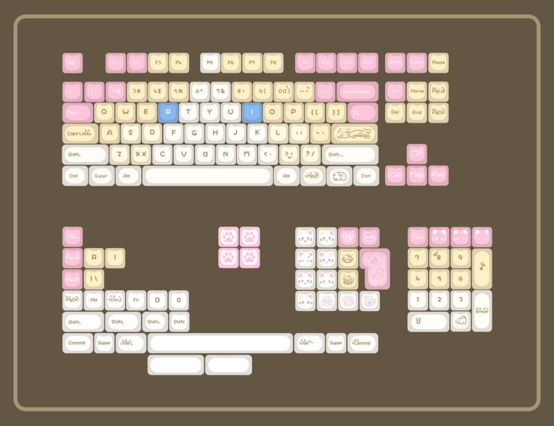 Keycap Mèo hồng - MAO profile - nhựa PC - Ảnh 2