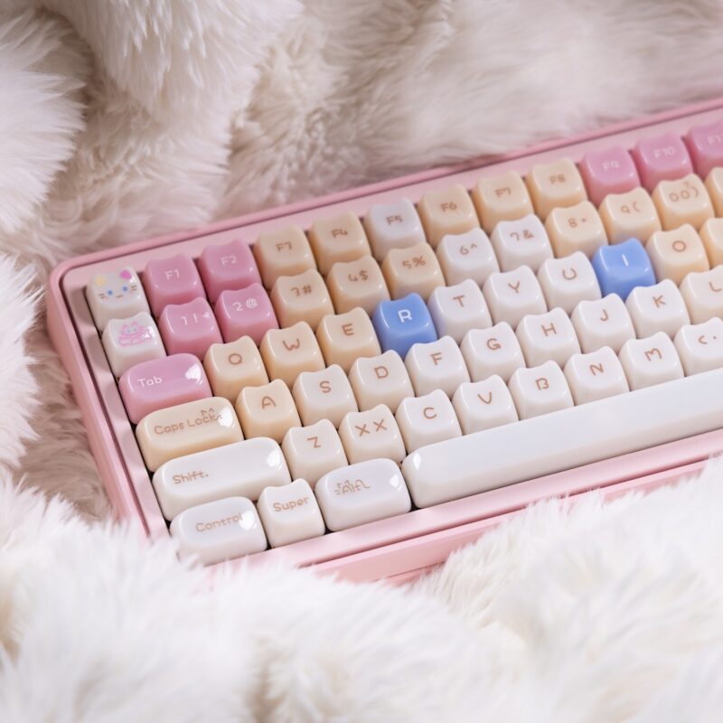 Keycap Mèo hồng - MAO profile - nhựa PC