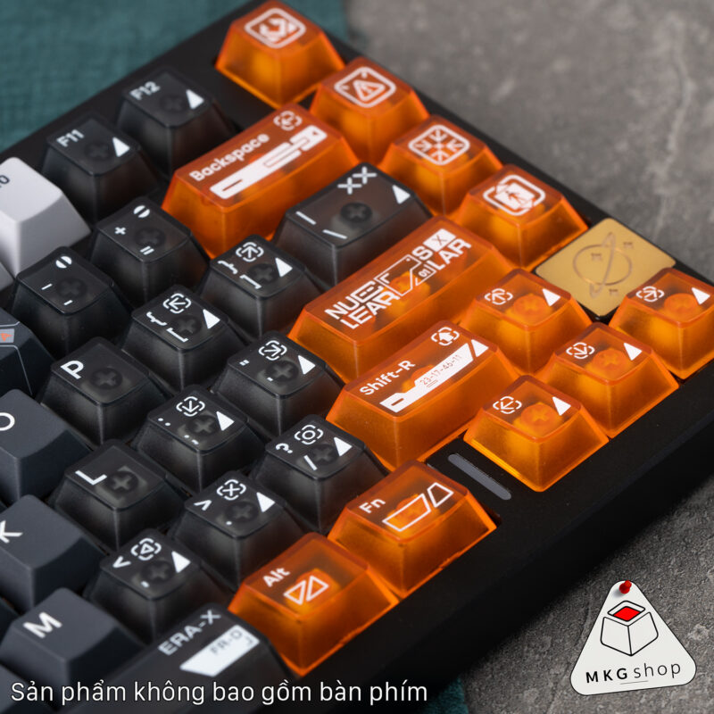 Keycap Nuclear - Cherry profile - PBT dyesub - PC trong suốt xuyên led