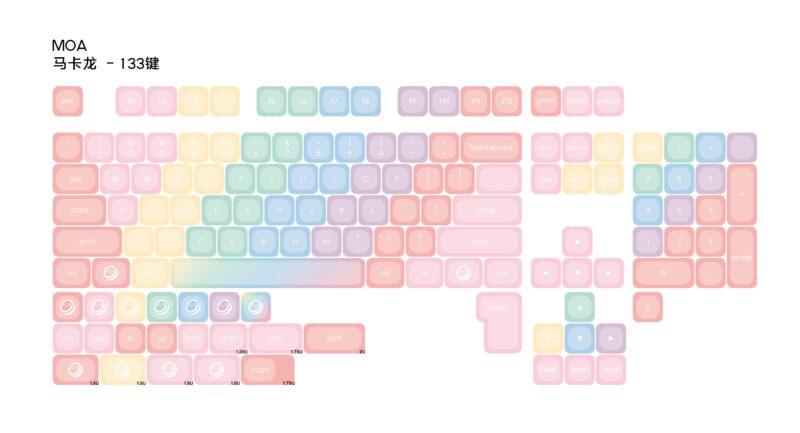 Keycap Macaron - MOA profile - PBT dyesub - Ảnh 2