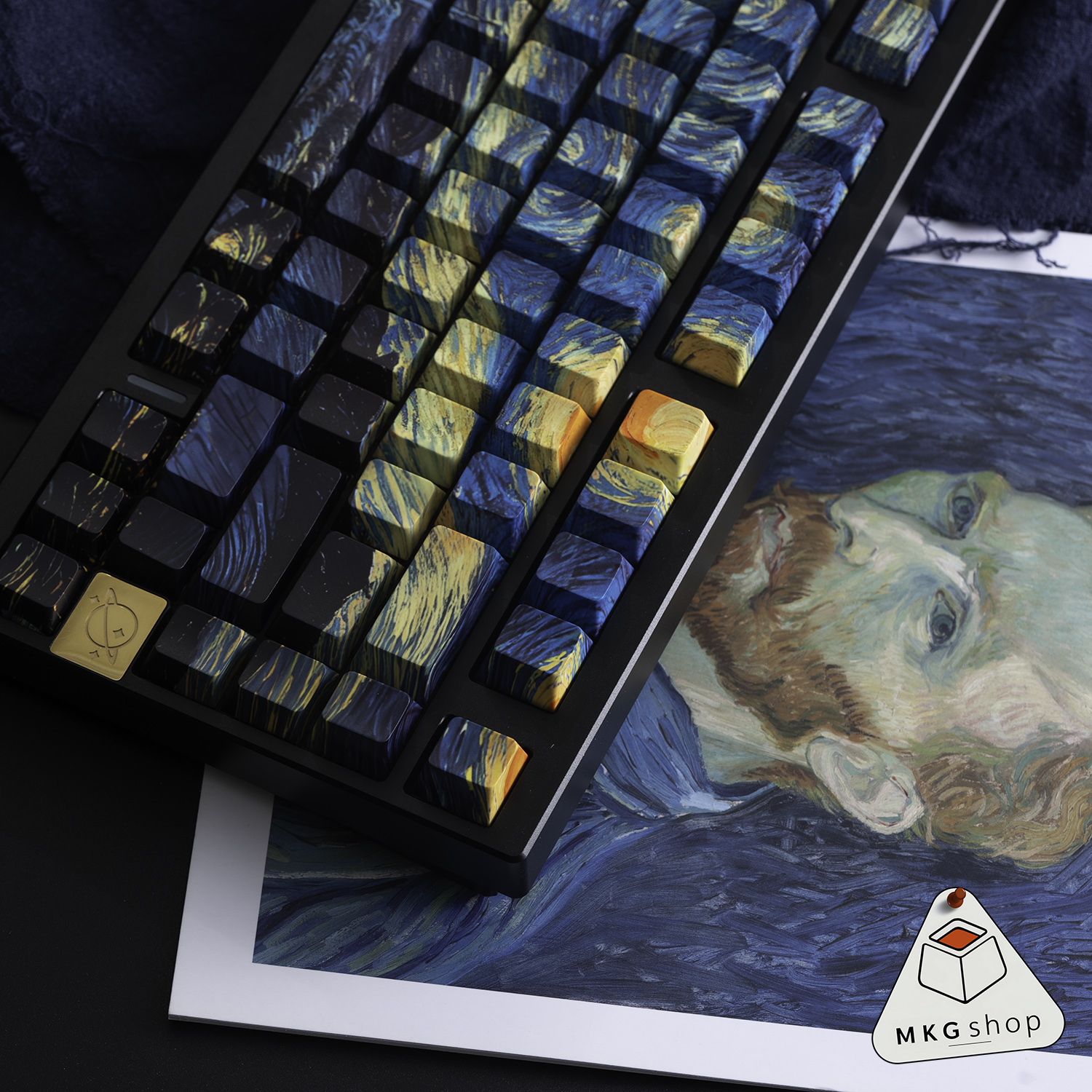 Keycap Vangogh Starry Night - PBT dyesub xuyên led ninja - Cherry profile - Ảnh 4