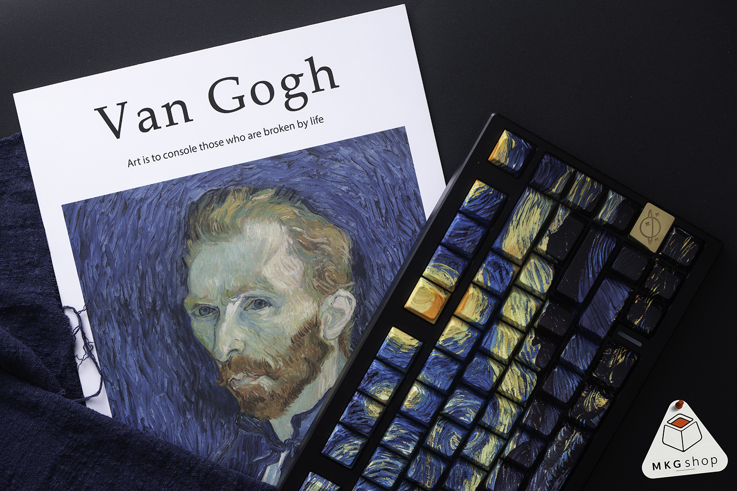 Keycap Vangogh Starry Night - PBT dyesub xuyên led ninja - Cherry profile - Ảnh 6