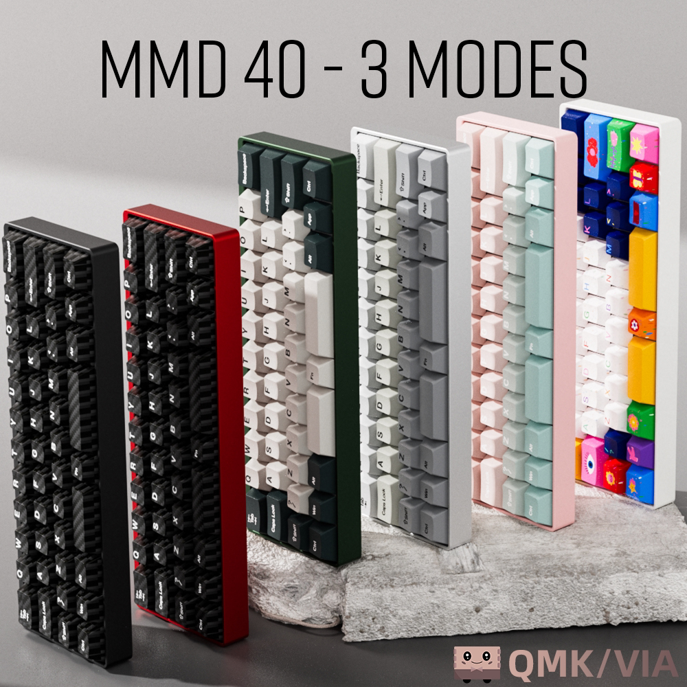 Bàn phím MMD KM40 40% - 3 modes - Nhôm CNC