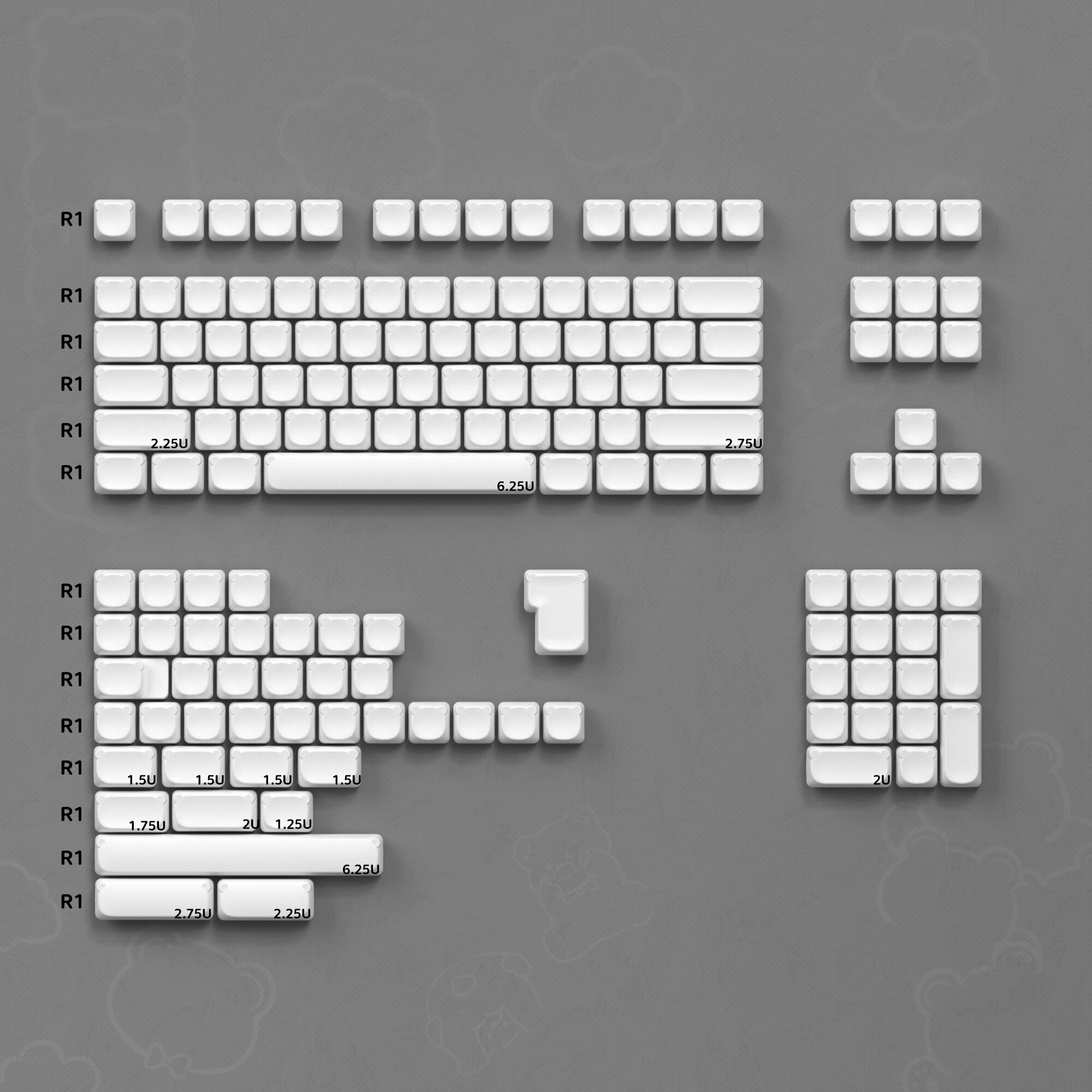Keycap Bear Blank - PBT - Nút bàn phím không chữ - Image 2