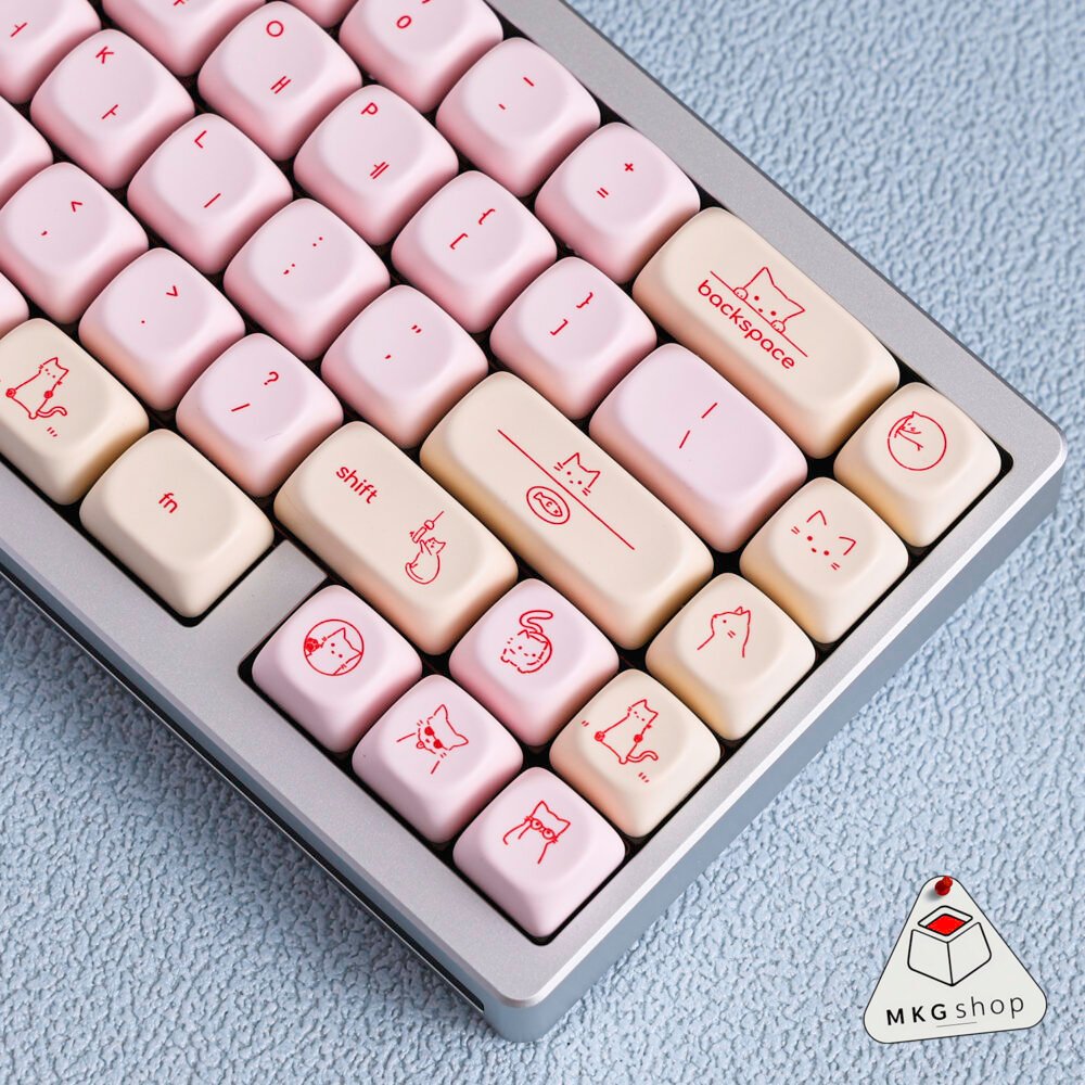 Keycap Neko Mochi tiếng hàn MOA profile PBT dyesub